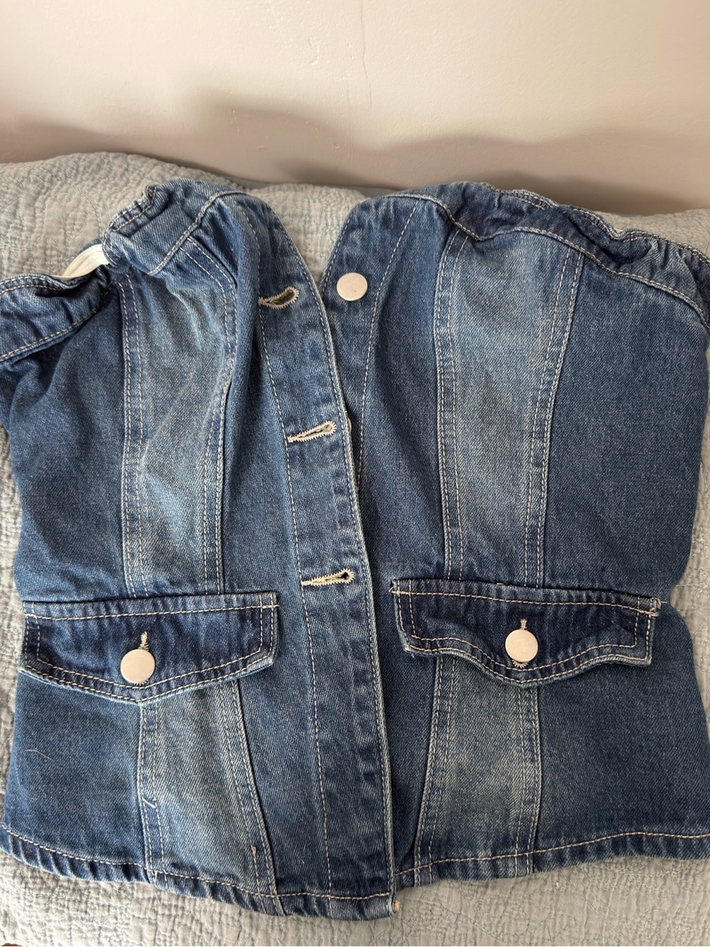 Forever 21 Blue Denim Top with Brand Tag